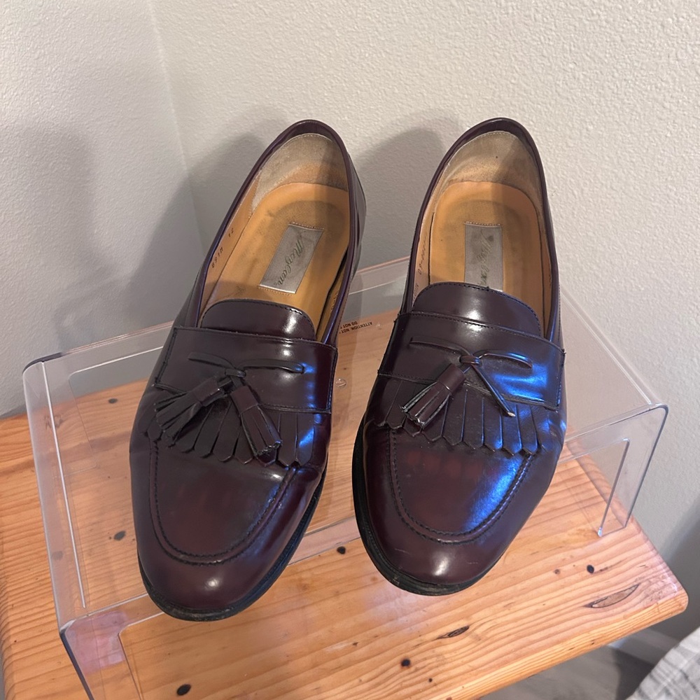 Mezlan Dark Burgundy Tassel Kiltie Loafers